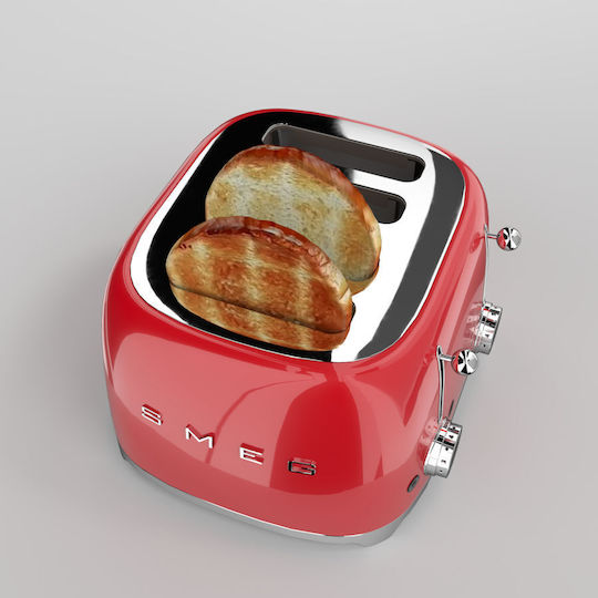 Smeg Toaster 4 Slots 2000W Red