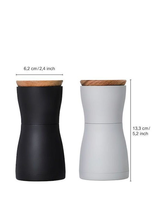 Ad Hoc Set Manual Râșnițe Condimente Ceramice în Culoare Negru 13.3cm 2buc