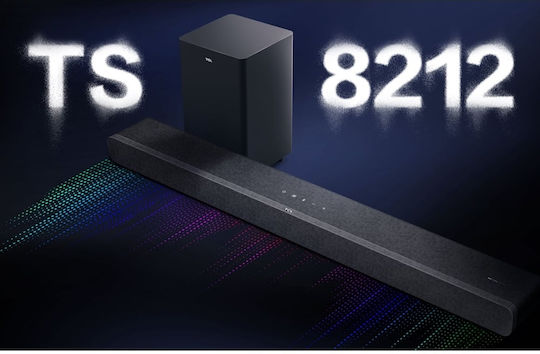 TCL TS8212 Soundbar 2.1.2 Bluetooth και HDMI 300W με Τηλεχειριστήριο Μαύρο