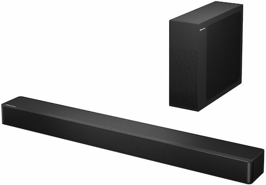 Hisense Soundbar 2.1 Bluetooth και HDMI 120W με Ασύρματο Subwoofer Μαύρο HS2100