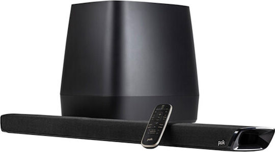Polk Audio MagniFi 2 Soundbar 2.1 Bluetooth και HDMI 200W με Ασύρματο Subwoofer και Τηλεχειριστήριο Μαύρο