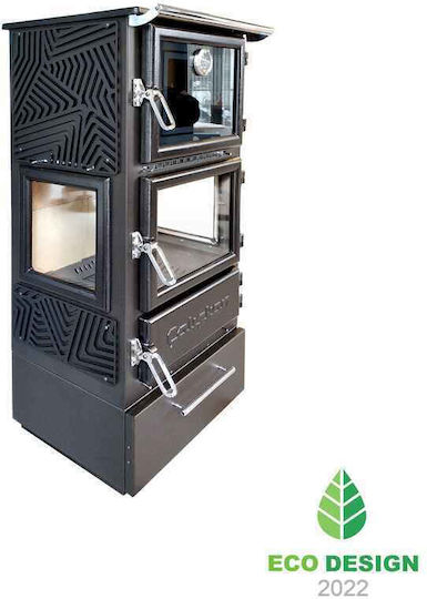 Caliskan 306-3D Μαντεμένια Ξυλόσομπα με Φούρνο 12kW Inox