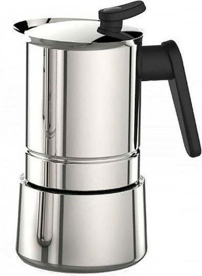 Pedrini Steelmoka Μπρίκι Espresso 6cups Inox Ασημί