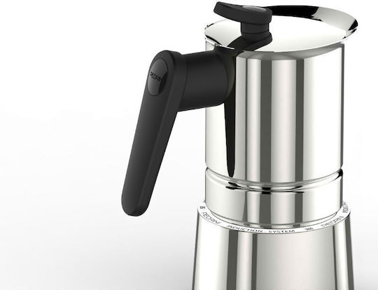 Pedrini Steelmoka Μπρίκι Espresso 6cups Inox Ασημί