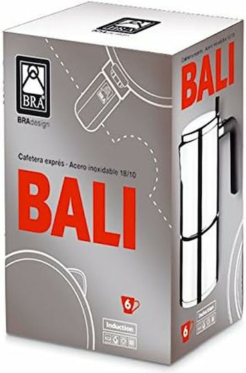 Bra 518691-3530 Cafetieră Pentru Plită Espresso 10 Căni Inox Argintiu