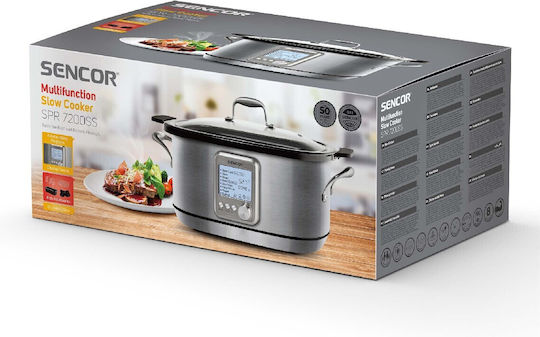 Sencor Slow Cooker 1250W cu Memorie Internă 6lt Argintiu