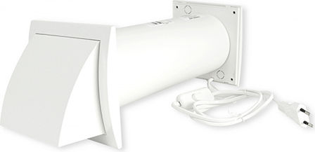 Europlast Επιτοίχιος Εξαεριστήρας Μπάνιου 125mm Λευκός
