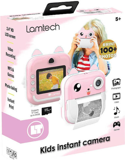 Lamtech Compact Παιδική Φωτογραφική Μηχανή 2MP με Θερμική Εκτύπωση Ροζ