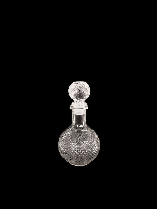 Keskor Glass Round Carafe Glass Liqueur Decanter 21cm with Stopper 500ml