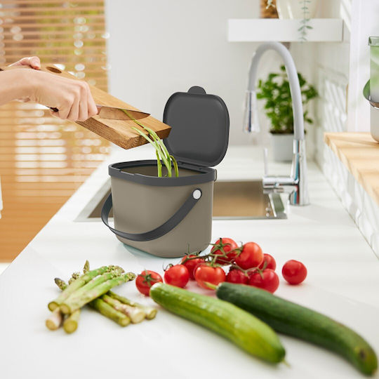 Rotho Babydesign Kunststoff-Mülleimer 3,2 l Braun