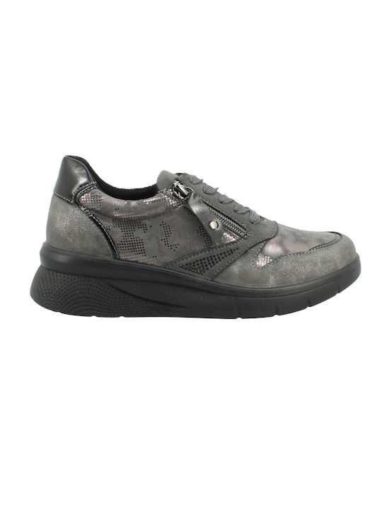 Antrin Women's Synthetic Leather Slip-Ons Gray