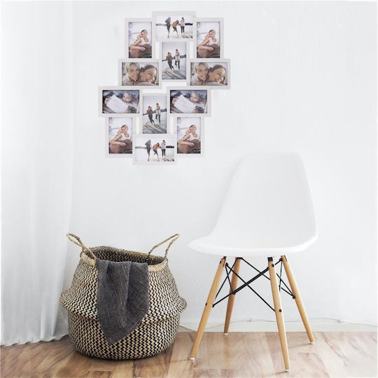 Multi Wandmontage 12 Bilder Kunststoff mit Weißem Rahmen