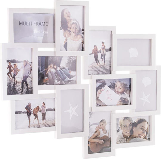 Multi Wandmontage 12 Bilder Kunststoff mit Weißem Rahmen