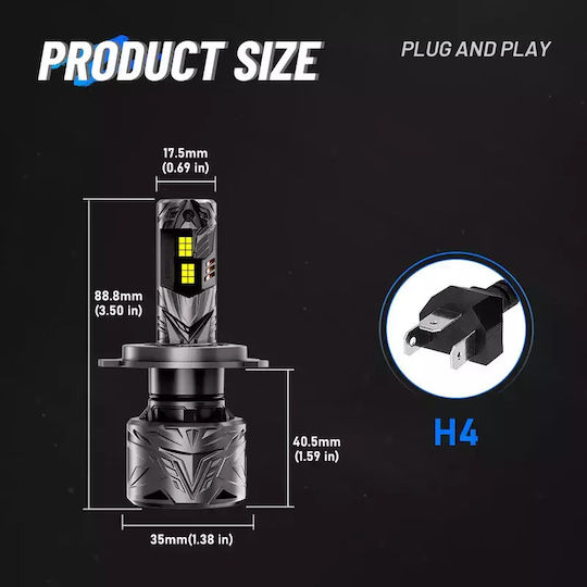NovSight Lampen Auto H7 LED 6500K Kaltes Weiß 12-24V 120W 2Stück