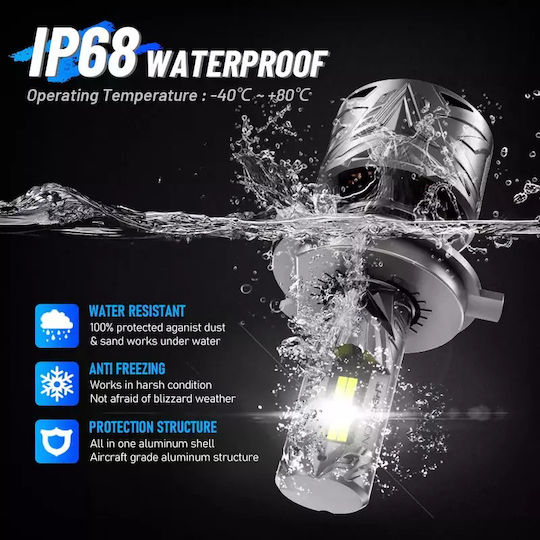 NovSight Lampen Auto H7 LED 6500K Kaltes Weiß 12-24V 120W 2Stück