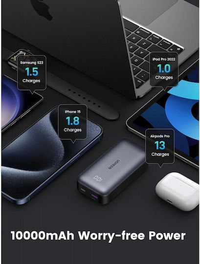 Ugreen PB502 Power Bank 10000mAh 30W with USB-A Port and USB-C Port Power Delivery / Quick Charge 3.0 Gray