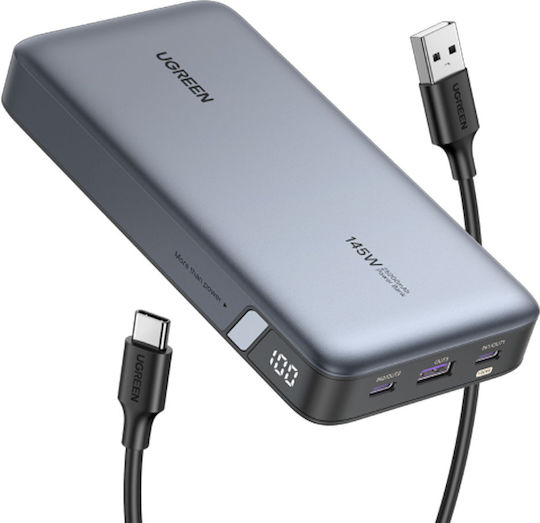 Ugreen PB205 Power Bank 25000mAh 145W με Θύρα USB-A και 2 Θύρες USB-C Power Delivery / Quick Charge 3.0 Γκρι