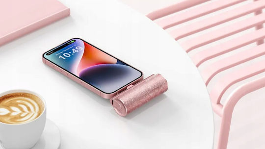 Veger Power Bank 5000mAh 20W με Θύρα USB-C Power Delivery Ροζ