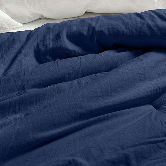 Cannon Single Quilt 160x240cm Navy Peony 280 GSM