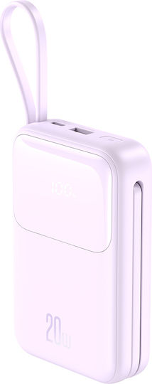 XO PR234 Power Bank 20000mAh mit USB-A Anschluss und USB-C Anschluss Lila