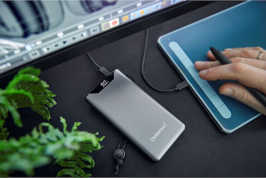 Intenso F10000 Power Bank 10000mAh 20W με Θύρα USB-A και Θύρα USB-C Quick Charge 3.0 Γκρι