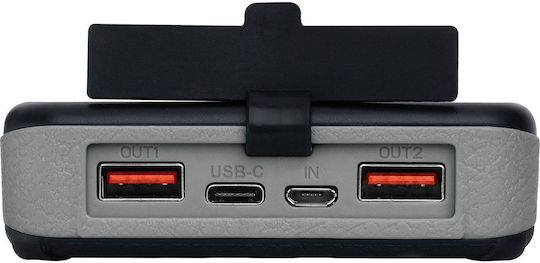 Sandberg Solar 6 Panel Ηλιακό Power Bank 20000mAh 7.5W με 2 Θύρες USB-A και Θύρα USB-C Μαύρο