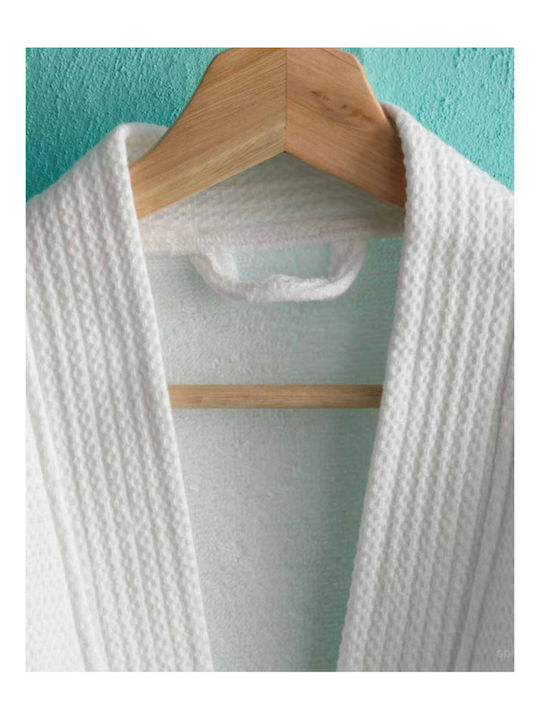 Bademantel mit Kragen White