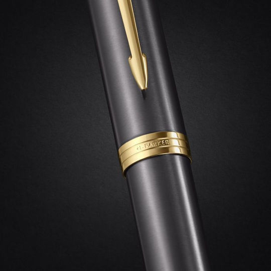 Parker Im Core Writing Pen Medium Gray made of Brass with Blue Ink