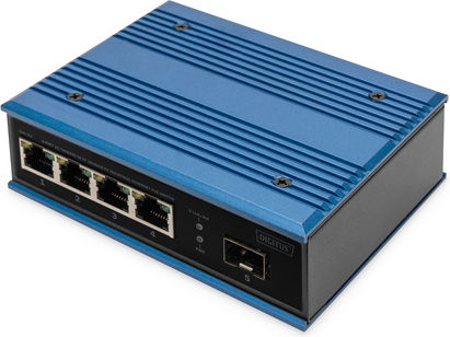 Digitus Unmanaged L2 PoE+ Switch with 4 Ethernet Ports and 1 SFP Port