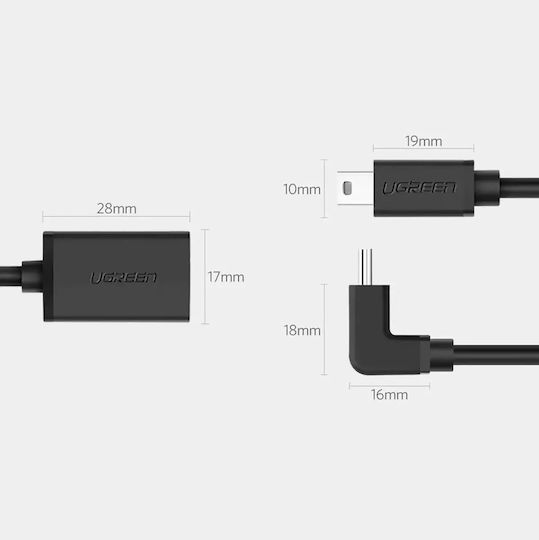 Ugreen US249 Convertor mini USB masculin în USB-A feminin 1buc