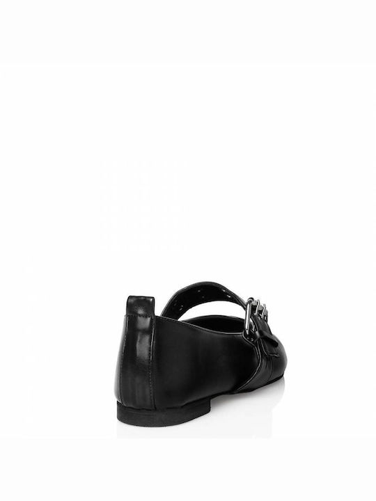 Sante Leather Ballerinas Black