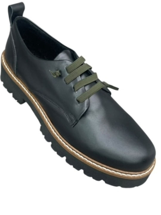 Smart Steps Women's Leather Oxford Shoes Black/Khaki