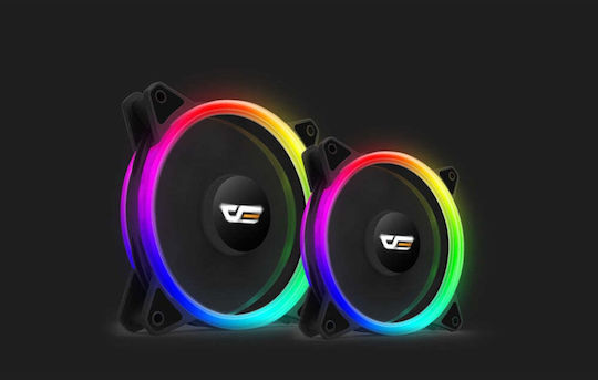 Darkflash DR12 Pro Case Fan 120mm 1200rpm 38cfm with ARGB Lighting and 4-Pin Molex Connection 5pcs