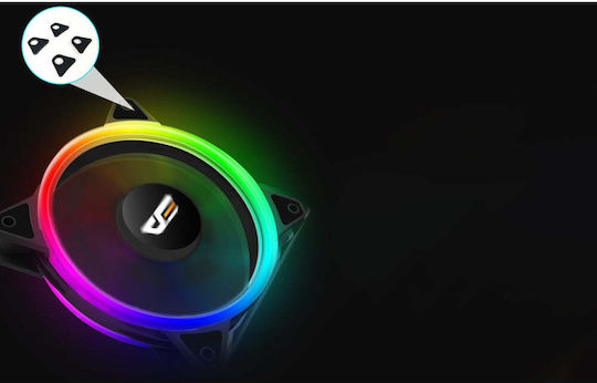 Darkflash DR12 Pro Case Fan 120mm 1200rpm 38cfm with ARGB Lighting and 4-Pin Molex Connection 5pcs