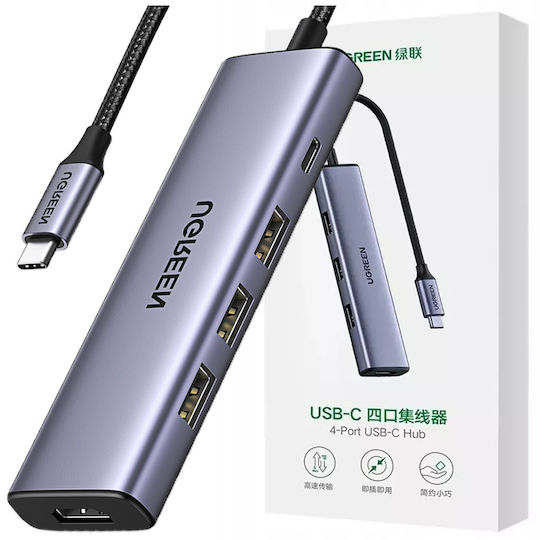 Ugreen CM511 USB-C Docking Station with HDMI 4K PD Gray
