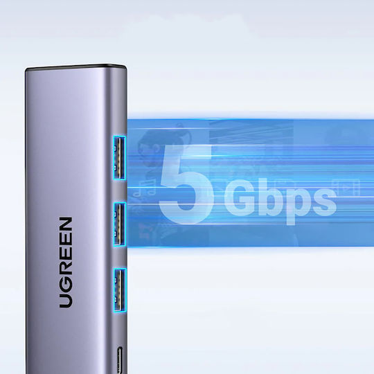 Ugreen CM511 USB-C Docking Station με HDMI 4K PD Γκρι