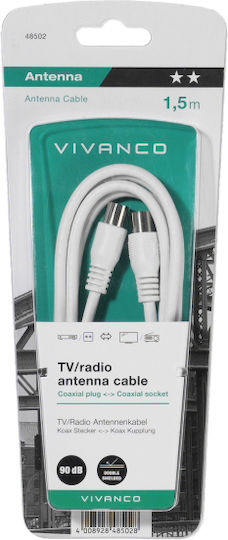 Vivanco Kabelantenne Koax-Stecker - Koax-Buchse (48502)