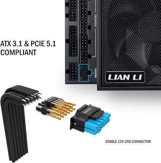 Lian Li EG0850 850W Black Computer Power Supply Full Modular 80 Plus Platinum