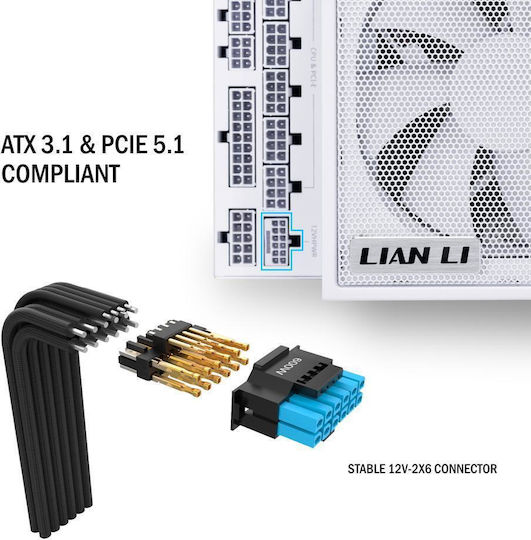 Lian Li EG1000 1000W Λευκό Τροφοδοτικό Υπολογιστή Full Modular 80 Plus Platinum