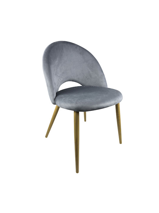 Woodside Dining Room Velvet Chair Grey/Natural 58x50x80cm