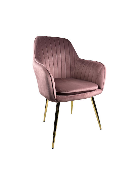 Myrtle Dining Room Velvet Chair Rotten Apple/Gold 57x43x82cm