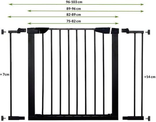 Ușă de siguranță din Metal în Culoare Negru 75εκ. 1buc