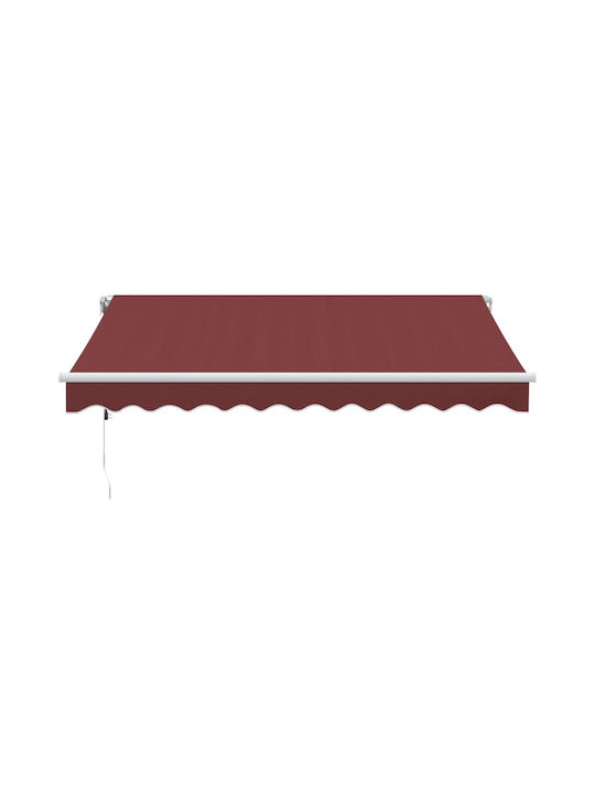 vidaXL Cort Terasă cu LED & Senzor de vânt Burgundy x2.5m