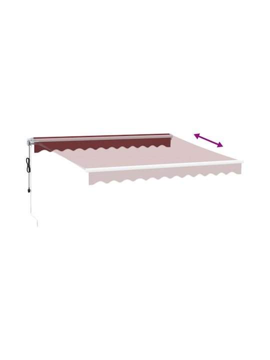 vidaXL Cort Terasă cu LED & Senzor de vânt Burgundy x2.5m
