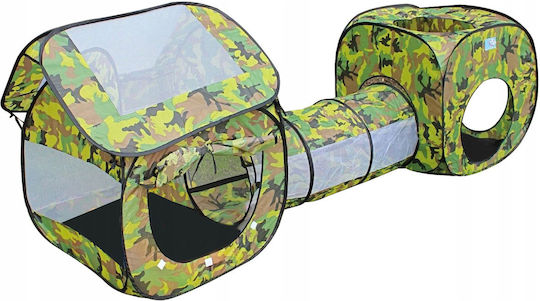 3 In 1 Playhouse Kids Multifunctional House Tunnel Tent 230x70x85cm Camouflage Color