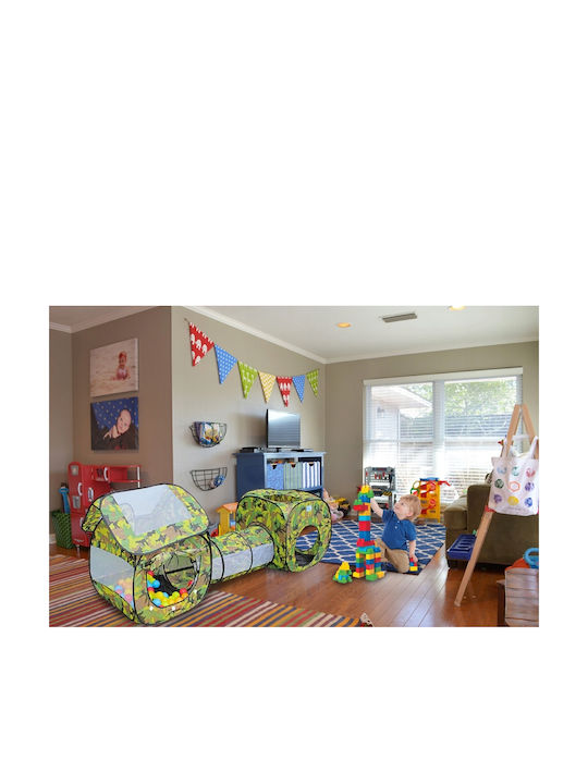 3 In 1 Playhouse Kids Multifunctional House Tunnel Tent 230x70x85cm Camouflage Color