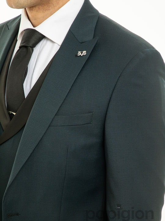 Men's Winter Suit with Vest Green