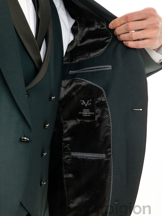 Men's Winter Suit with Vest Green