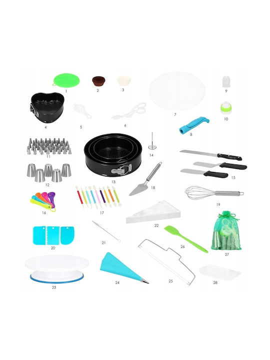 Pastry Set Rotating Platter 4 Baking Trays 345 Pieces Templates Decorating Cakes