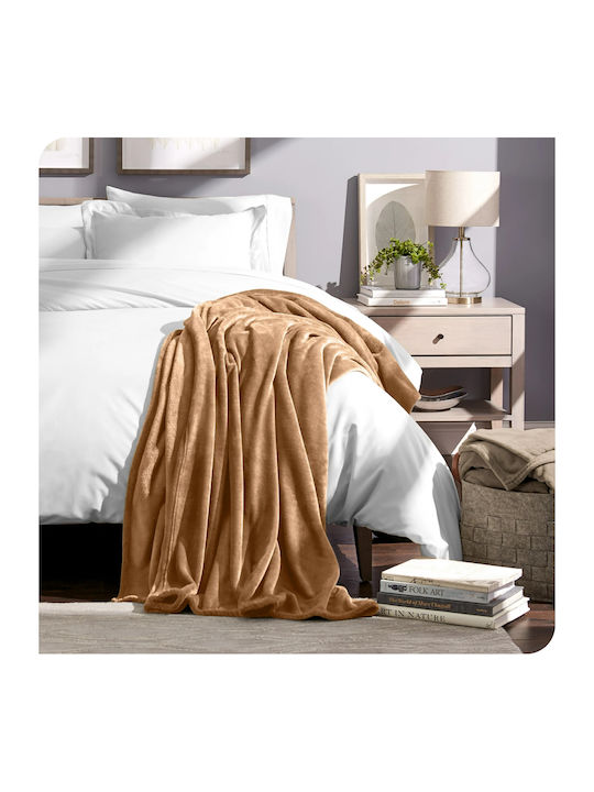 My Home Luxury Κουβέρτα Fleece Υπέρδιπλη 220x240εκ. Μπεζ PB-14